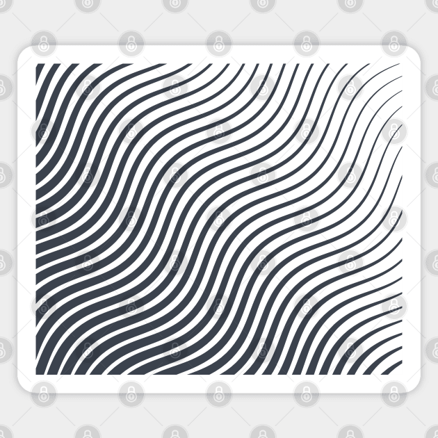 Wavy Lines Black And White Sticker by RajaGraphica